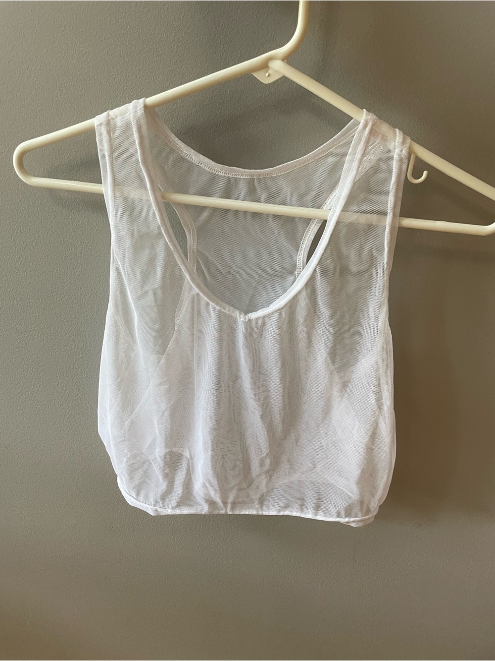 Women's Sheer White Scoop Neck Camisole Tank